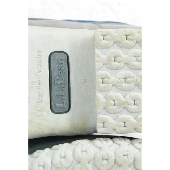 LL Bean Blue Canvas 8" Lace Up Shearling Lined Ankle Duck Boots Size 9 M - Picture 9 of 10